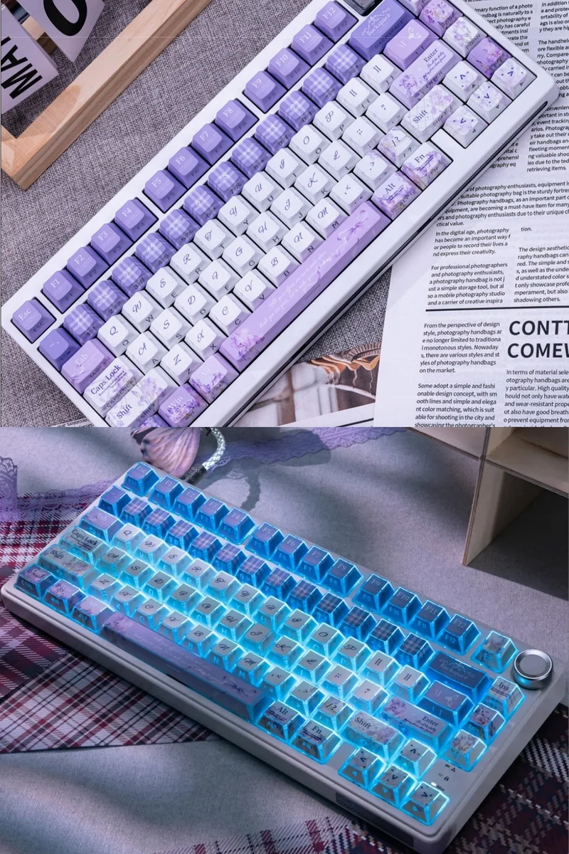 Stylish Iris Cherry Keycap Artistic Iris Dye-Sub hero image featuring Stylish Iris Keycap Set