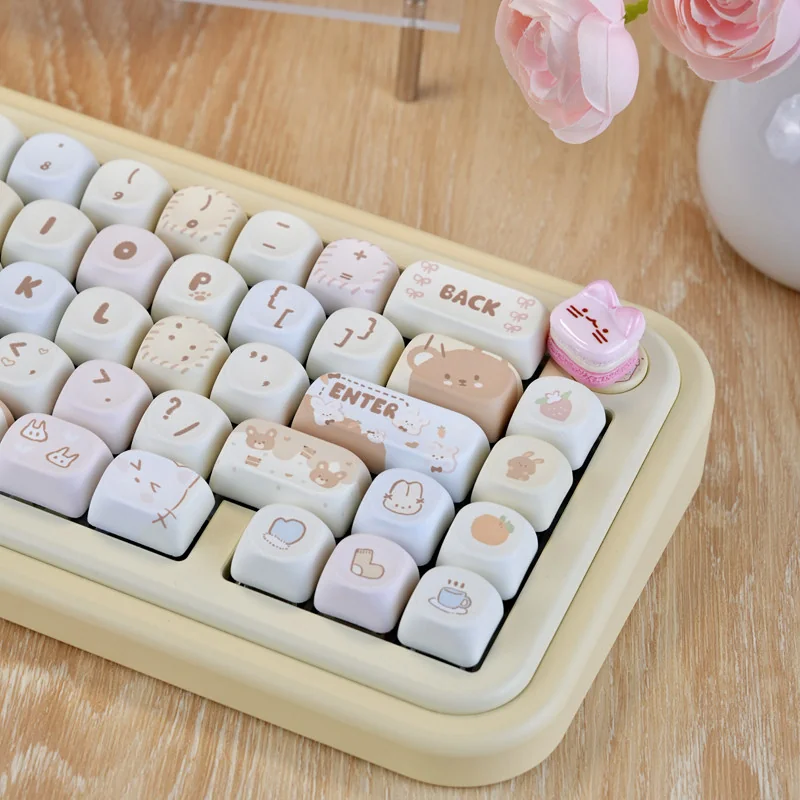 Full layout of 132 Sweet Treat Cake MOA profile PBT keycaps