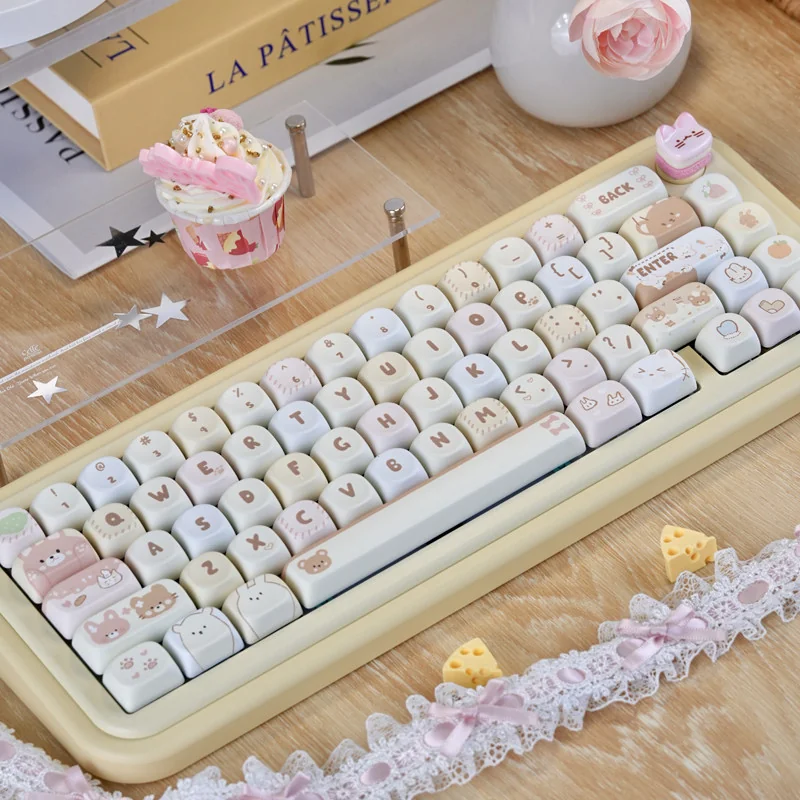 Dye-sublimated legends of Sweet Treat Cake keycaps, clear and vibrant