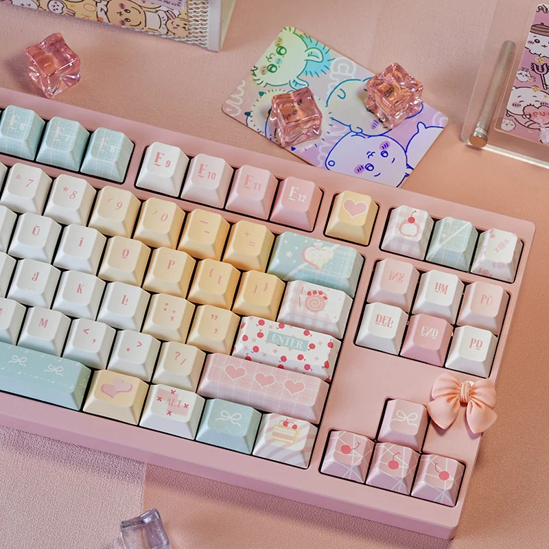 Full layout of the 128-key Sweet Treats Dessert Keycap Set