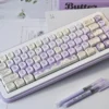 Taro Paste Kitten MOA Adorable PBT dye-sub MOA hero image featuring Taro Paste Kitten Keycap Set