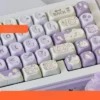 Detailed texture view of Taro Paste Kitten MOA Adorable PBT dye-sub MOA design and material