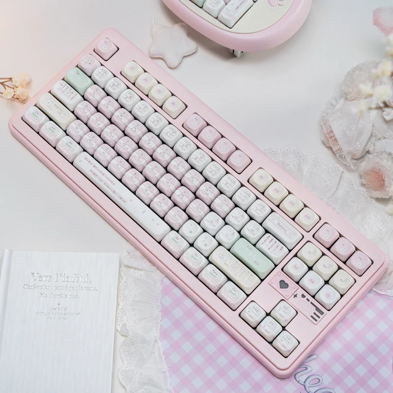 Tokyo Pink Diary MOA Exclusive Tokyo Log Pink installed on a mechanical keyboard setup
