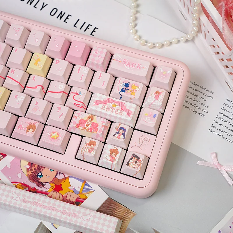 Cardcaptor Sakura keycaps showing vibrant dye-sub legends