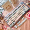 Whimsical Milk Candy Bunny keycaps with cute animal designs