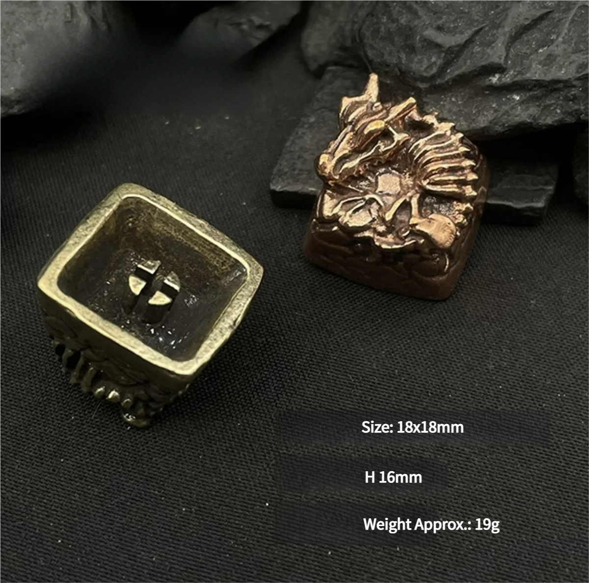 White Copper Chinese Zodiac Dragon Keycap Option