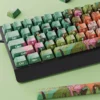 Wild Lotus Cherry Keycap Durable PBT side-lit installed on a mechanical keyboard setup