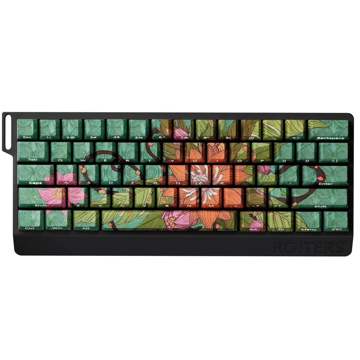 Detailed texture view of Wild Lotus Cherry Keycap Durable PBT side-lit design and material
