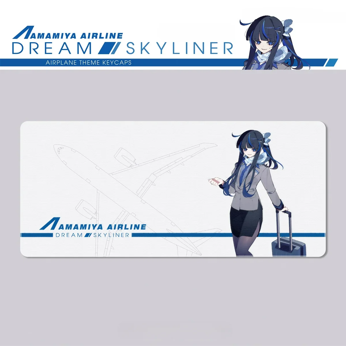 Close-up of Amamiya Airline Skyliner Desk Mat highlighting details and finish
