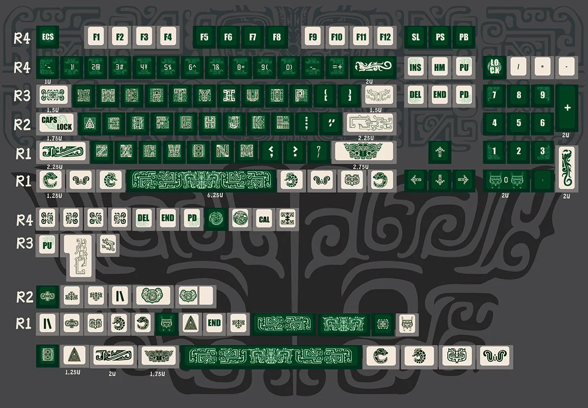 Angle view of Ancient Bronze Cherry Keycap Exquisite Ancient showing color layering and layout presence