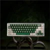 Ancient Bronze Keycap Set on a dark mechanical keyboard, showcasing the full layout and historical patterns.