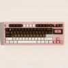 Berry Cocoa PBT Keycap Set on a mechanical keyboard, showcasing warm berry and cocoa tones.
