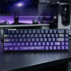Celestial Star Spectrum PBT Keycap Set with side-printed translucent legends