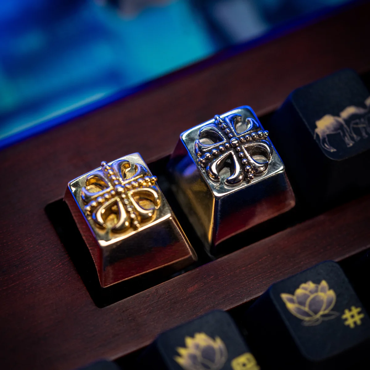 Side view of Cherry profile Yu-Gi-Oh! artisan keycap