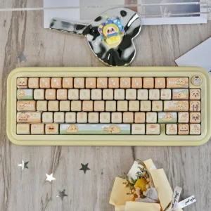 Chiikawa Usagi MOA PBT Keycap Set on mechanical keyboard