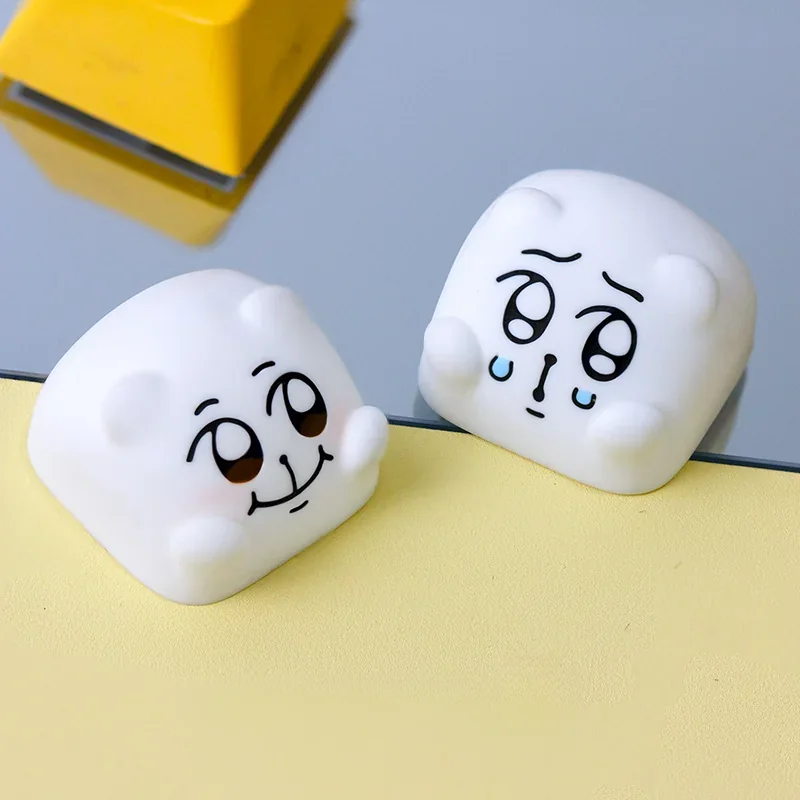 Side profile of Chimitan Expression Artisan Keycaps Handcrafted showing artisan keycap shape and fit