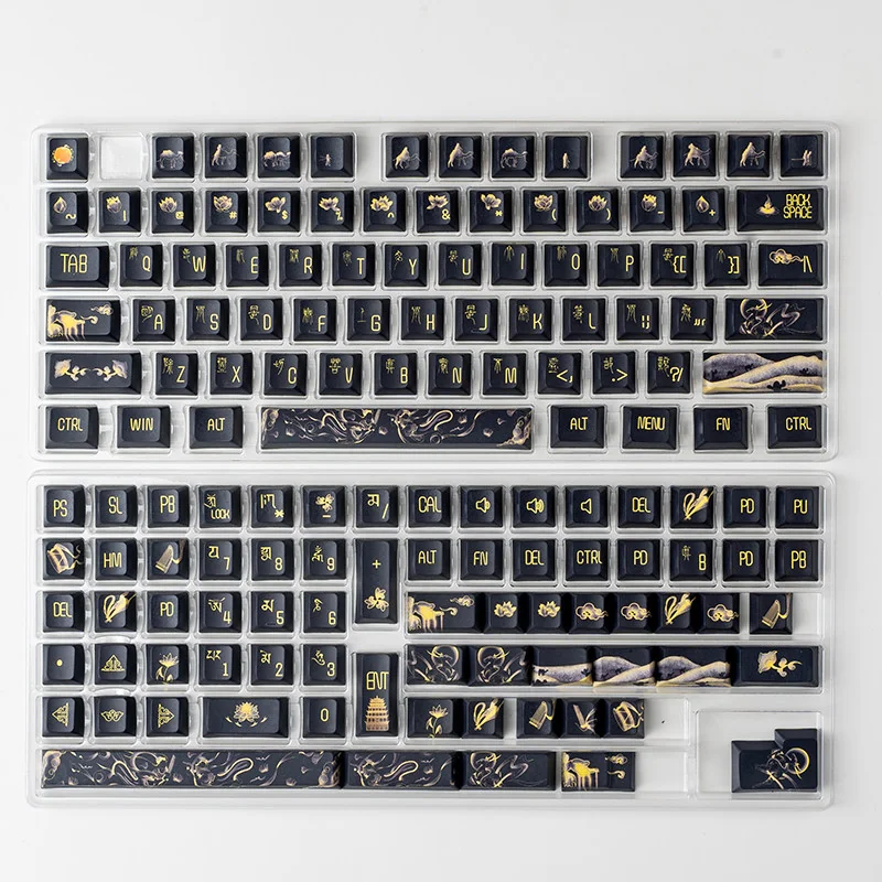 Overview of all 146 keys included in the Dunhuang ancient art keycap set
