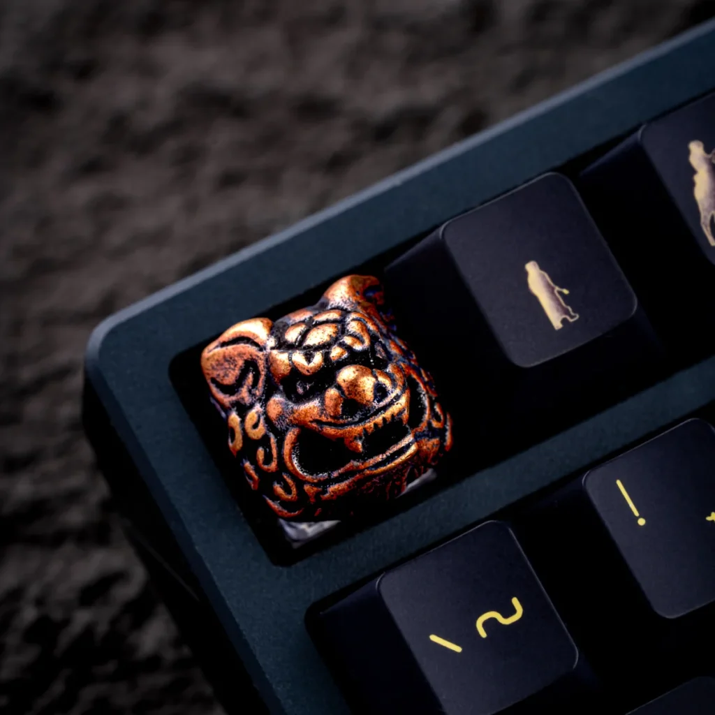 Copper Qilin Keycap side profile showing Cherry profile