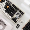 Close-up of Cow Cat Cherry Keycap Distinctive Cow Cat PBT Set highlighting details and finish