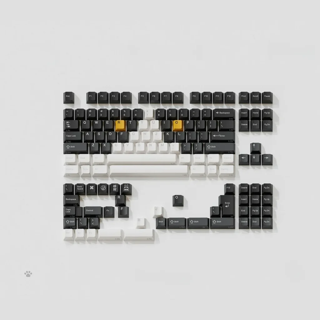 Detailed view 7 of Cow Cat Cherry Keycap Distinctive Cow Cat PBT Set
