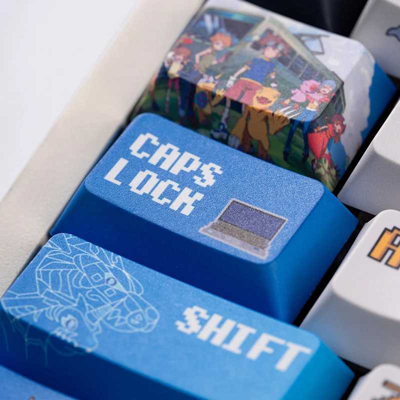 Detailed texture view of Digimon Odyssey Cherry Keycap Nostalgic design and material