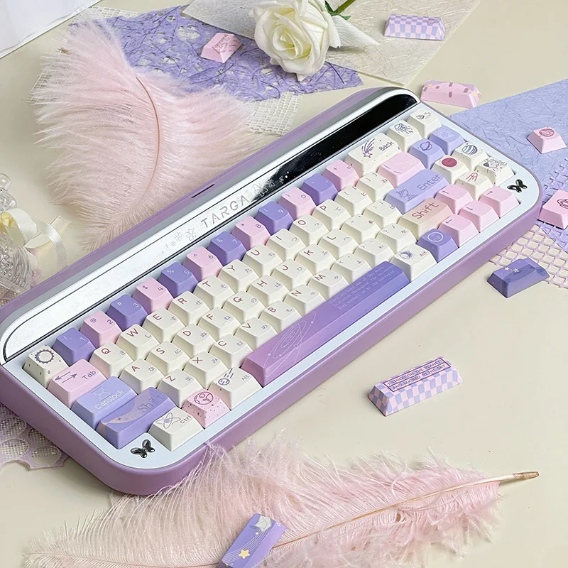 Dreamy Starry Sky PBT Dye-Sub Keycap Set on mechanical keyboard
