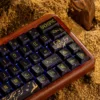 Side view of Dunhuang OEM profile keycaps, demonstrating ergonomic shape and side-printed legends.