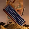 Dunhuang Silk Road PBT Keycap Set on a mechanical keyboard, showcasing intricate side-printed designs.