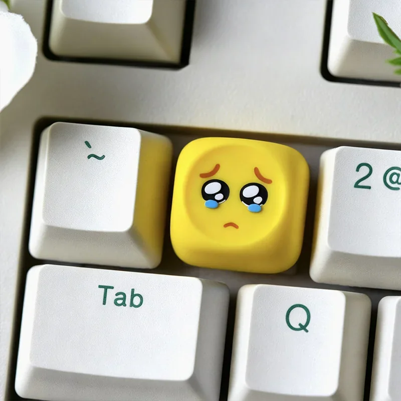 Emoji Series Artisan Keycaps Handcrafted Resin installed on a mechanical keyboard setup