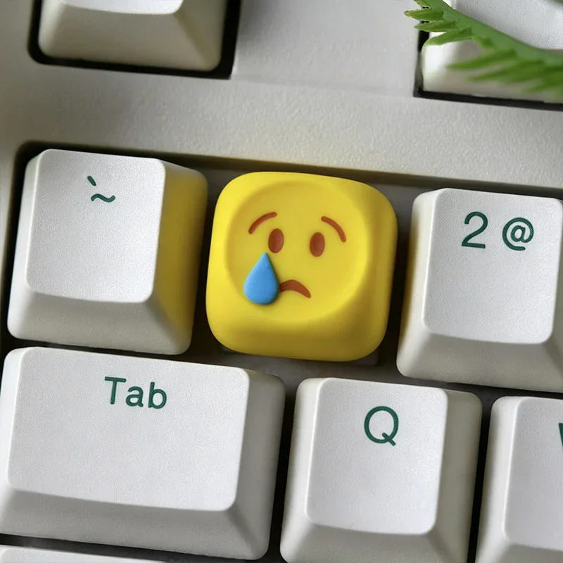 Detailed texture view of Emoji Series Artisan Keycaps Handcrafted Resin design and material