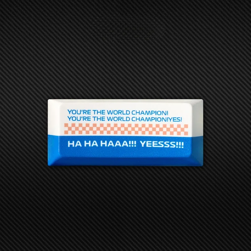 F1 racing themed keycaps with iconic quotes