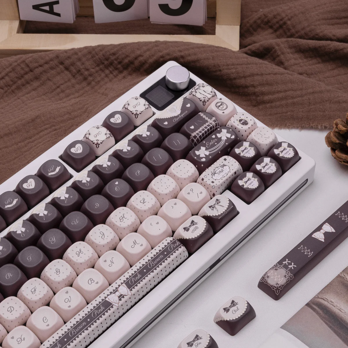 Full 132-key layout of the Lolita Cocoa keycap set