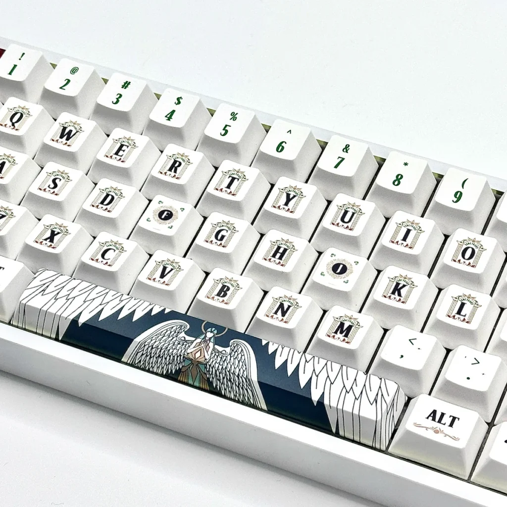 Full view of the Divine Realm keycap set layout, highlighting celestial themes.