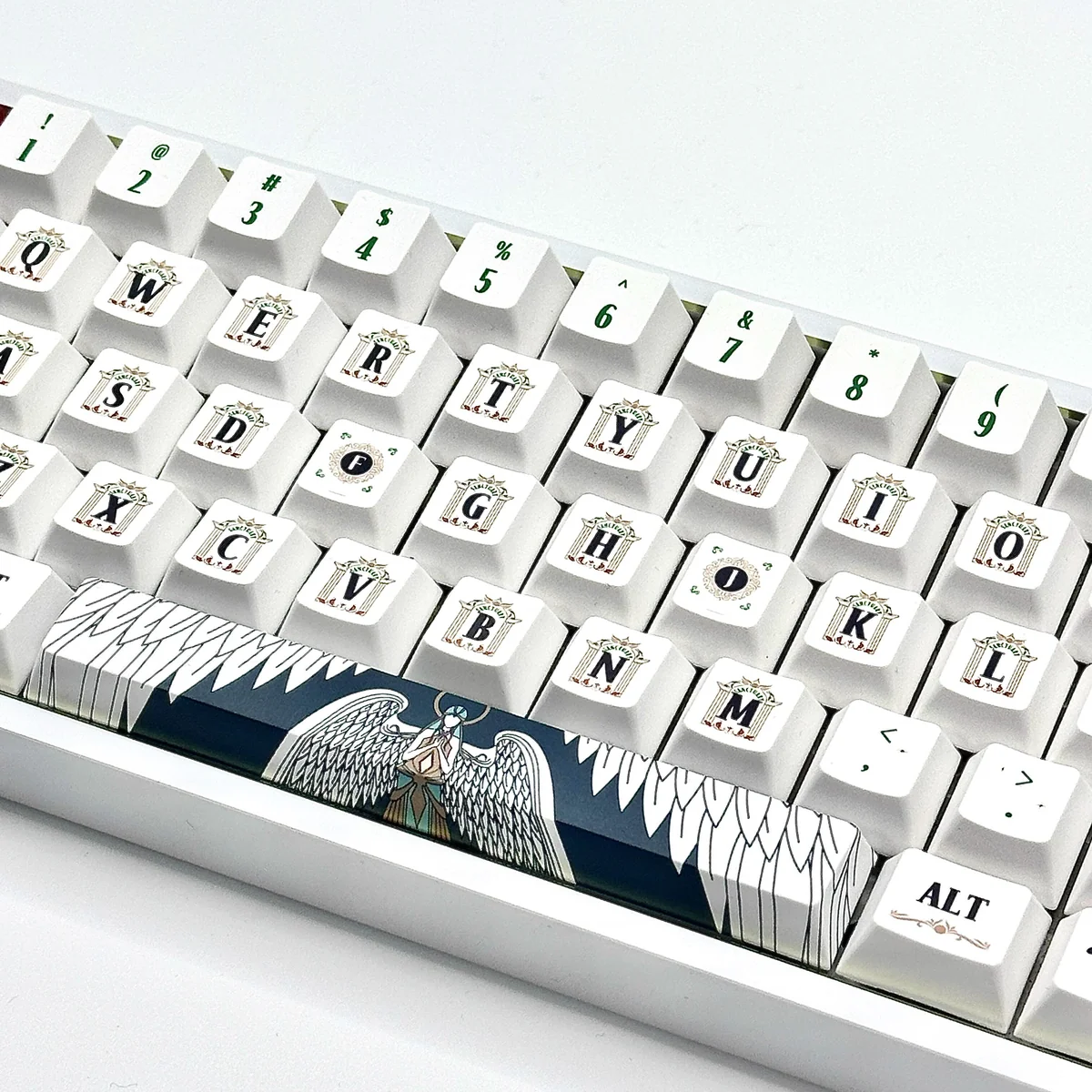Full view of the Divine Realm keycap set layout, highlighting celestial themes.