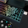 Futuristic keyboard setup featuring the glowing Microchip Keycap Set