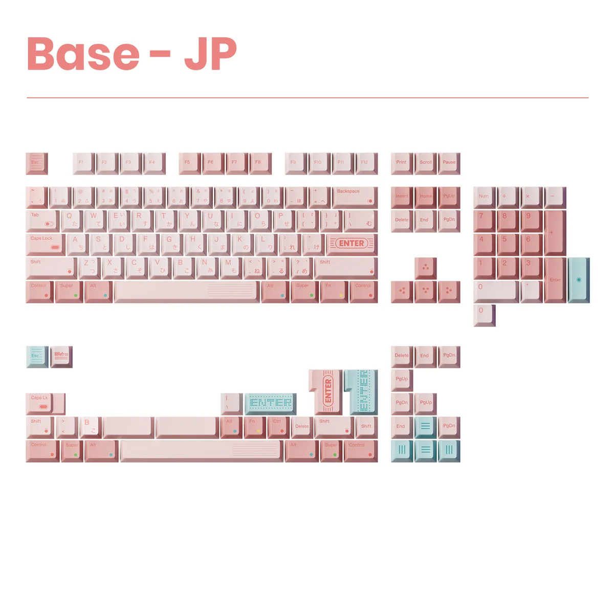 Close-up of Game1989 PBT keycaps, highlighting dye-sublimated legends and textured PBT material.