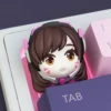 Side view of D.VA artisan keycap showcasing detail