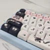 Detail view of heart accent on Sweetheart Black Cat keycap
