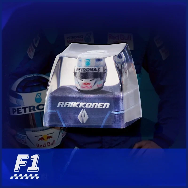 Kimi Raikkonen 2001 F1 helmet artisan keycap on a mechanical keyboard