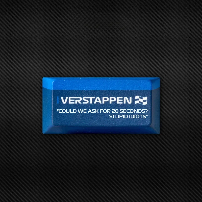 Close-up of Max Verstappen 'You're Champ' Enter keycap