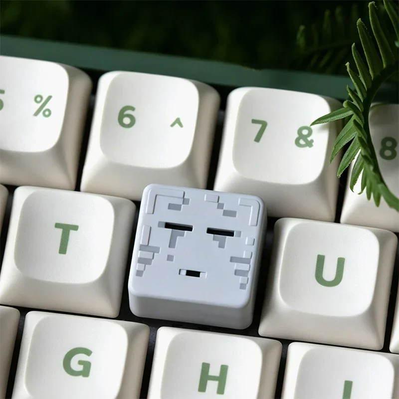 Close-up of Minecraft Mob Artisan Keycaps Handcrafted resin highlighting details and finish