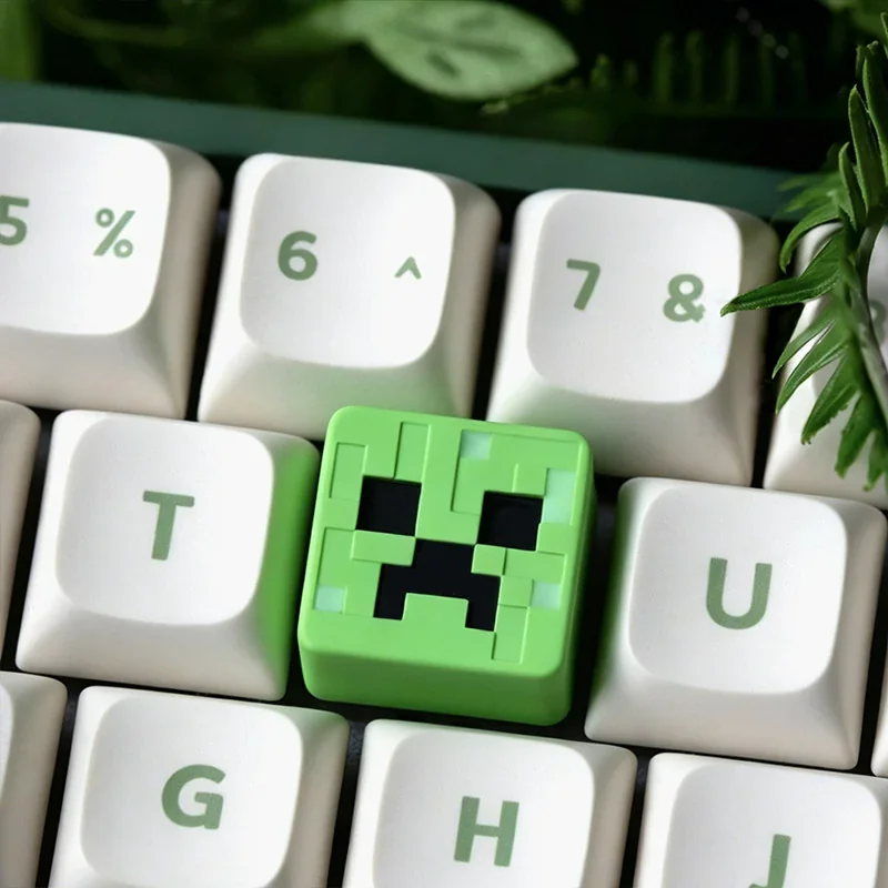 Minecraft Mob Artisan Keycaps Handcrafted resin installed on a mechanical keyboard setup