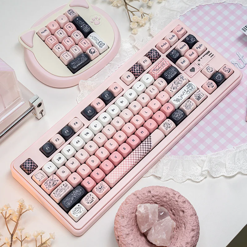 Side view of MOA keycap profile highlighting uniform height
