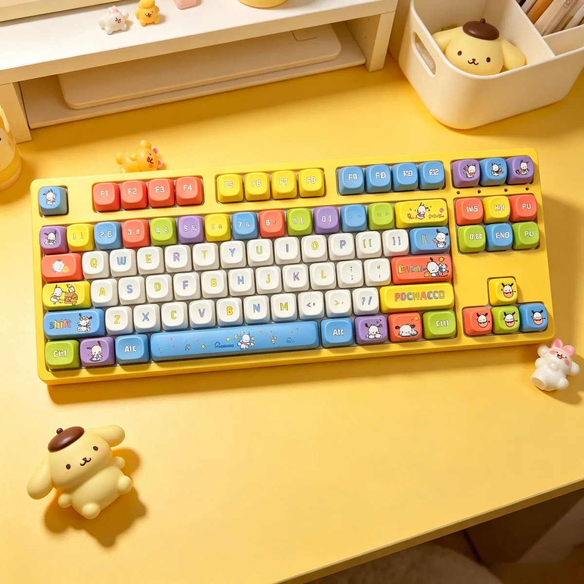 Ergonomic MOA profile keycaps arranged, showing uniform height and comfortable curve.