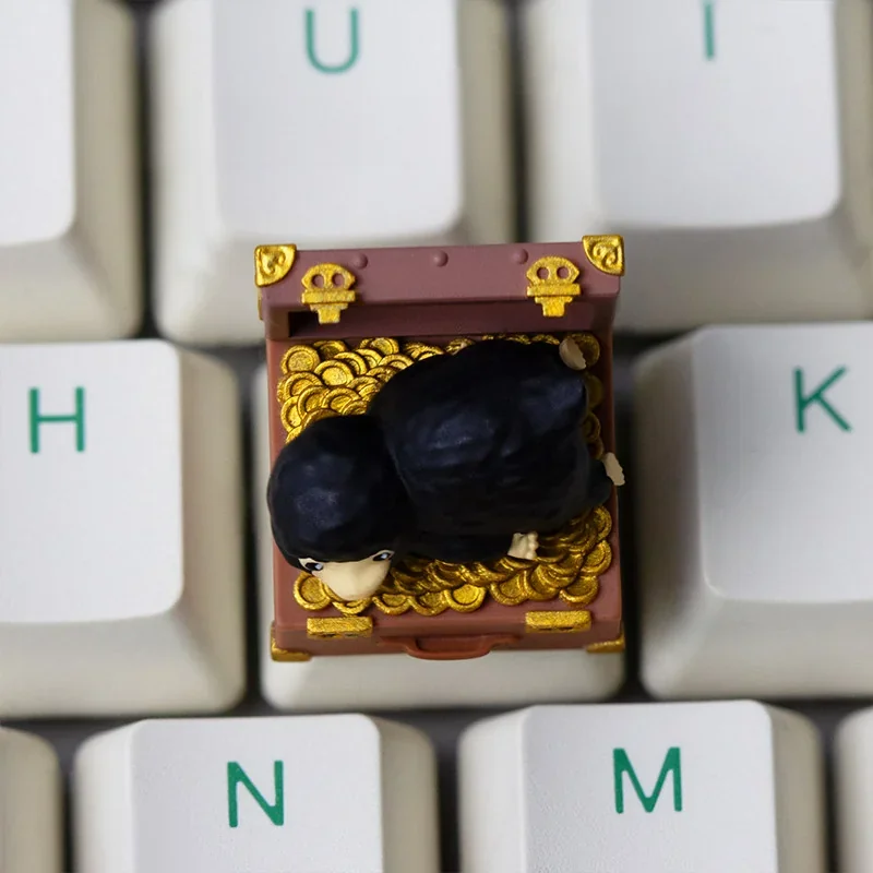 Niffler keycap on a mechanical keyboard, highlighting its whimsical charm