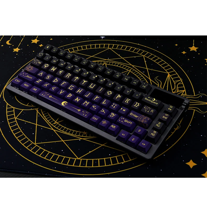 Night Sky Keycap Set on backlit keyboard