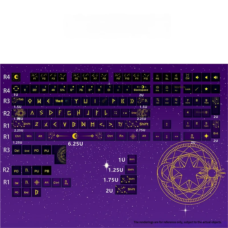 Full 134-key Night Sky keycap set layout