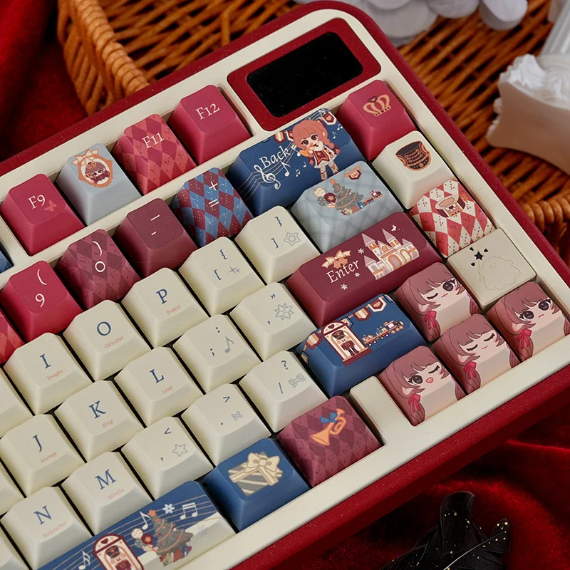 Full layout of 131-key Nutcracker themed keycap set for mechanical keyboards