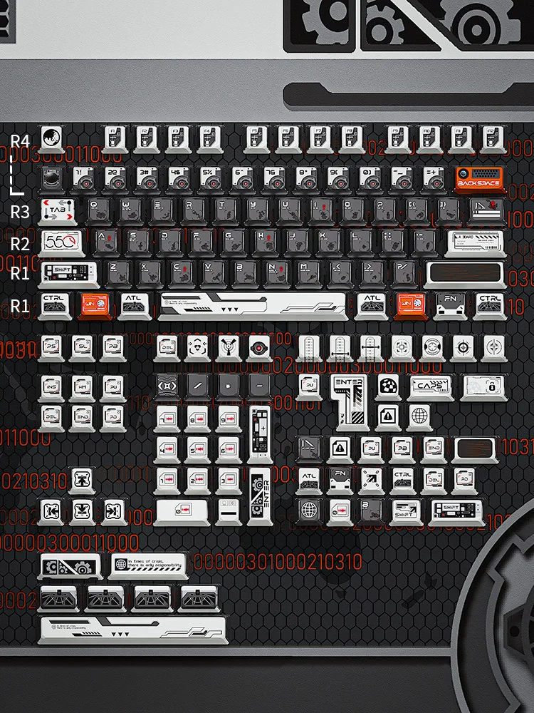 Side profile view of Observer Cherry Profile keycaps, showing ergonomic angle and PBT texture.