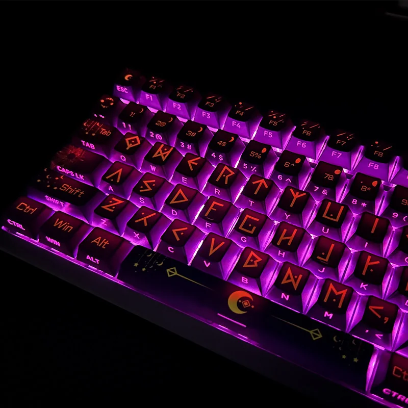 OEM profile keycaps showing starlight effect
